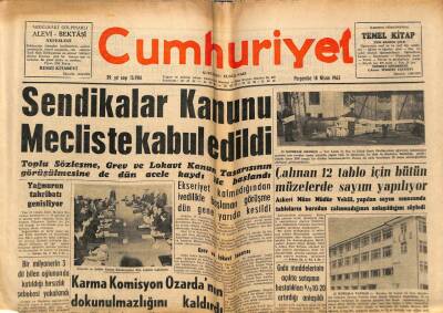 Cumhuriyet Gazetesi 18 Nisan 1963 - Çalınan 12 Tablo İçin Bütün Müzelerde Sayım Yapılıyor GZ81324 - 1