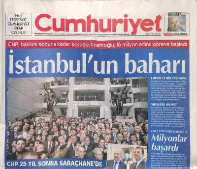 Cumhuriyet Gazetesi 18 Nisan 2019 - AKP , Hukukta Karşılığı Olmayan İşte Bu Sözlerle 17 Gündür Türkiyeyi Kilitledi GZ94527 - 1