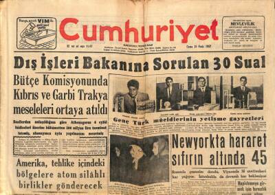 Cumhuriyet Gazetesi 18 Ocak 1957 - Gökay , Floransada Harbin Topyekün Kaldırılmasını İstedi GZ85273 - 1