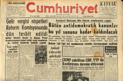 Cumhuriyet Gazetesi 18 Ocak 1963 - Türk Üzümünün Kanser Yaptığına Dair İddialar Kati Olarak Yalanlandı GZ120604 - 1