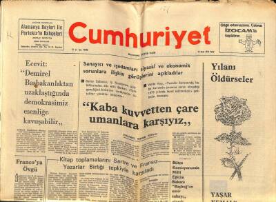 Cumhuriyet Gazetesi 18 Ocak 1976 - Kitap Toplamalarını Sartre Ve Fransız Yazarlar Birliği Tepkiyle Karşıladı GZ69888 - 2