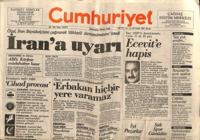 Cumhuriyet Gazetesi 18 Ocak 1987 - Özal , Gövde Gösterisini Değerlendirdi GZ65153 - 2