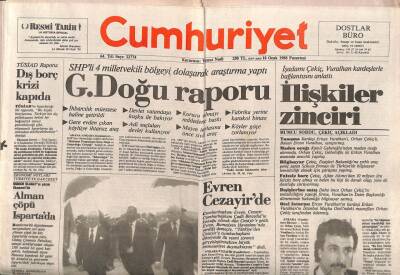 Cumhuriyet Gazetesi 18 Ocak 1988 - İşadamı Çekiç , Vuralhan Kardeşlerle Bağlantısını Anlattı GZ85578 - 1