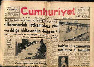 Cumhuriyet Gazetesi 18 Şubat 1963 - Irakta 35 Komünistin Mallarına El Konuldu GZ84934 - 1