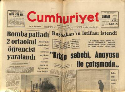 Cumhuriyet Gazetesi 18 Şubat 1971 - Anayasa Değişikliği İçin Partiler Anlaşmaya Vardı GZ80426 - 1