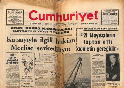 Cumhuriyet Gazetesi 18 Temmuz 1966 - Abdülhak Hamidin Eşi Vefat Etti GZ85477 - 1