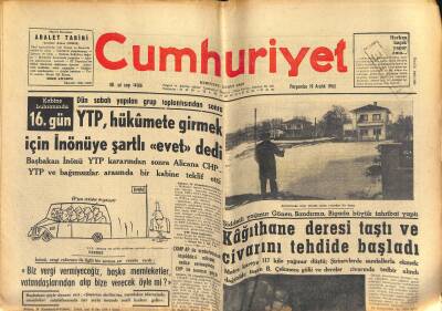 Cumhuriyet Gazetesi 19 Aralık 1963 - Gazeteci Atamtürk Vefat Etti - Kâğıthane Deresi Taştı Ve Civarını Tehdide Başladı GZ121864 - 1
