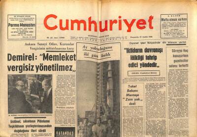 Cumhuriyet Gazetesi - 19 Aralık 1968 - Demirel Memleket Vergisiz Yönetilmez GZ99416 - 1