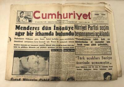 Cumhuriyet Gazetesi 19 Ekim 1957 GZ989 - 1