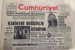 Cumhuriyet Gazetesi 19 Ekim 1964 -Kabinede Değişiklik İsteniyor GZ6060 - 2
