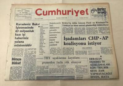 Cumhuriyet Gazetesi 19 Ekim 1975 GZ1661 - 2