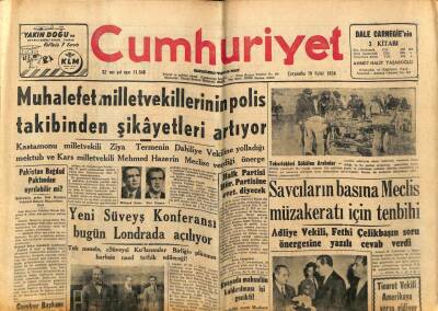 Cumhuriyet Gazetesi 19 Eylül 1956 - Yeni Süveyş Konferansı Bugün Londrada Açılıyor GZ81322 - 1