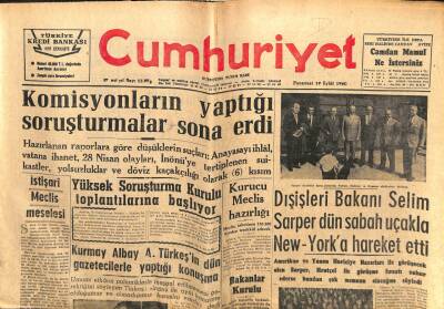 Cumhuriyet Gazetesi 19 Eylül 1960 - Alparslan Türkeşin Konuşması GZ103204 - 1