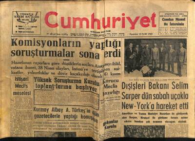Cumhuriyet Gazetesi 19 Eylül 1960 - Varşova Elçilik Müsteşarı Acele Olarak Yurda Çağrıldı GZ82587 - 1