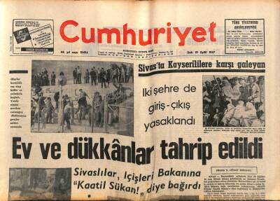 Cumhuriyet Gazetesi 19 Eylül 1967 - Gazeteci Atıf Sakarı Kaybettik GZ84941 - 1