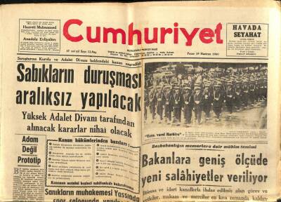 Cumhuriyet Gazetesi 19 Haziran 1960 - Sanıkların Muhakemesi Yassıada Spor Salonunda Yapılacak, Hür Menderes Gazetesinin Adı İnkılap Oldu GZ88079 - 1