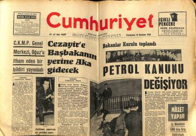 Cumhuriyet Gazetesi 19 Haziran 1965 - Petrol Kanunu Değişiyor GZ59108 - 1
