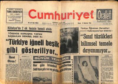 Cumhuriyet Gazetesi 19 Haziran 1966 - Her Gün İstanbul Sahillerine 360 Ton Pis Su Dökülüyor GZ82454 - 1