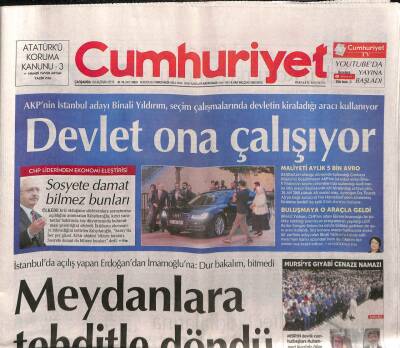 Cumhuriyet Gazetesi 19 Haziran 2019 - Eski HDP Eş Genel Başkan İmamoğlunun Söylemi Desteklenmeli - F-35, Şirketleri Kötü Vuracak GZ95288 - 1