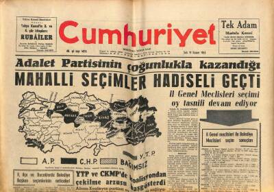 Cumhuriyet Gazetesi 19 Kasım 1963 - Irak Devlet Başkanı A. Arif , Baas Aleyhtarı Bir Darbe Yaptı GZ85507 - 1