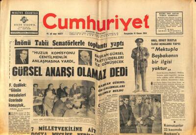 Cumhuriyet Gazetesi 19 Kasım 1964 - 7 Milletvekiline Ait Dosya Meclise Verildi GZ88032 - 1