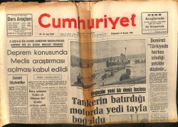 Cumhuriyet Gazetesi 19 Kasım 1966 - Tankerin Batırdığı Motorda 7 Tayfa Boğuldu GZ103133 - 1