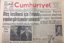 Cumhuriyet Gazetesi 19 Mart 1962 - Cezayiri İstiklaline Kavuşturma Yolunda İlk Adım Dün Atıldı- GZ12599 - 2