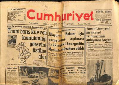 Cumhuriyet Gazetesi 19 Mart 1964 - Yunanistan Yeni Bir Ticaret Ve Denizcilik Anlaşması İstiyor GZ88037 - 1