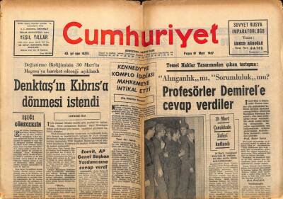 Cumhuriyet Gazetesi 19 Mart 1967 - Müslim Bağcılar İngiltereden Göz Satın Alacak GZ96981 - 1