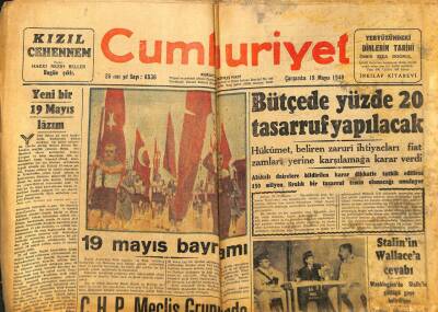 Cumhuriyet Gazetesi - 19 Mayıs 1948 - Tel-Avive Karşı Taarruz Yakın GZ99519 - 1