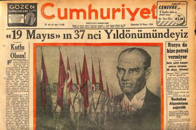 Cumhuriyet Gazetesi 19 Mayıs 1956 - Hüseyin Cahidin Sıhhati Düzeiliyor - 19 Mayısın 37. Yıldönümündeyiz GZ119811 - 1