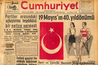 Cumhuriyet Gazetesi 19 Mayıs 1959 - 19 Mayısın 40.Yıldönümü - Partiler Arasındaki Uzlaştırma Teşebbüsü Bir Netice Vermedi GZ120078 - 1