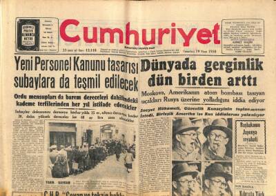 Cumhuriyet Gazetesi 19 Nisan 1958 - Beyazıdda 49 Bina 15 Gün İçinde Yıktırılıyor - Cemil Bengü Dün Toprağa Verildi GZ98138 - 1