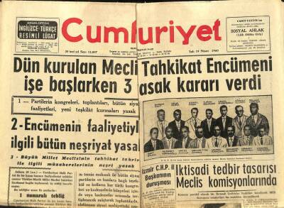 Cumhuriyet Gazetesi 19 Nisan 1960 - Orta Öğretim İmtihan Sistemi Yine Değişiyor GZ88326 - 1