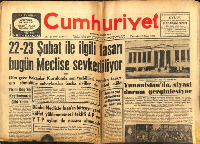 Cumhuriyet Gazetesi - 19 Nisan 1962 - Nuri Beşerin Tahliye Talebi Reddedildi GZ99581 - 1