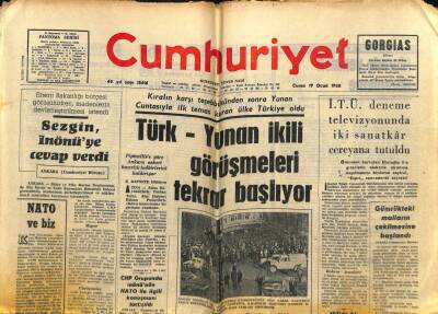 Cumhuriyet Gazetesi 19 Ocak 1968 - Türk-Yunan İkili Görüşmeleri Tekrar Başlıyor GZ82477 - 1