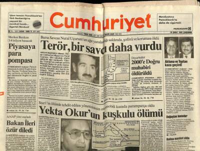 Cumhuriyet Gazetesi 19 Şubat 1992 - Yekta Okurun Kuşkulu Ölümü GZ62264 - 1
