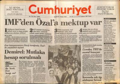 Cumhuriyet Gazetesi 19 Temmuz 1987 - Trabzonda Tekelioğlunun Görevine Son Verildi GZ74691 - 1