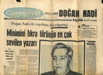 Cumhuriyet Gazetesi 1913 - 1969 - Doğan Nadi İçin GZ86229 - 1