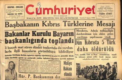 Cumhuriyet Gazetesi 2 Ağustos 1958 - Eisenhower İle McMillan , Hrutçefe Teklif Yaptılar GZ120166 - 1
