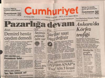 Cumhuriyet Gazetesi 2 Ağustos 1988 - Otomarsan Kamyon Üretimini Durdurdu GZ85052 - 1