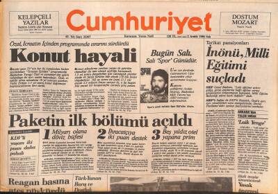 Cumhuriyet Gazetesi 2 Aralık 1986 - Reagan Operasyonu Biliyor Muydu ? - Kanseri Belirlemede Yeni Yöntem GZ127802 - 1