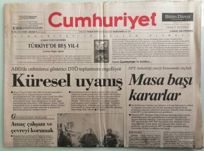Cumhuriyet Gazetesi 2 Aralık 1999 Bir Projeye Dört Farklı Gerekçe - Bu Kez Savaşı Sokak Kazandı -GZ37990 - 1