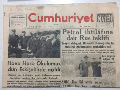 Cumhuriyet Gazetesi 2 Ekim 1951 - Petrol İhtilafına Dair Rus Teklifi GZ52528 - 1