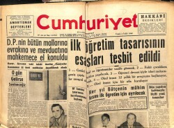 Cumhuriyet Gazetesi 2 Eylül 1960 - İlköğretim Tasarısı Esasları Tespit Edildi GZ103216 - 1
