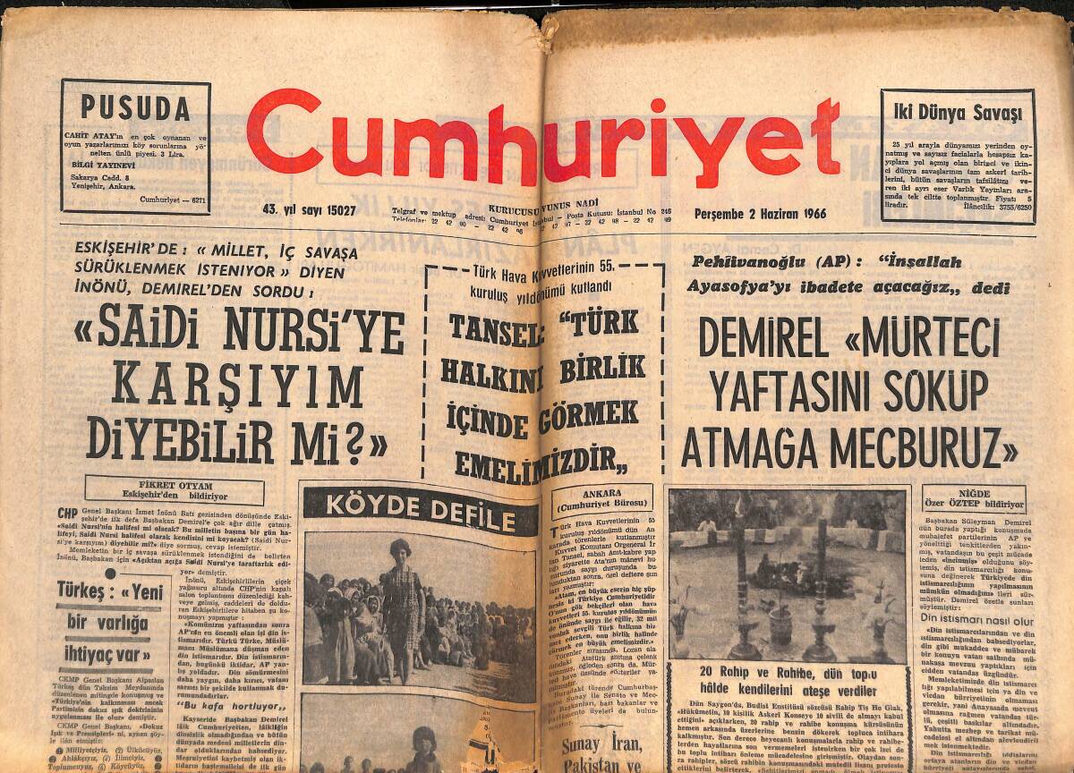 Cumhuriyet Gazetesi 2 Eylül 1965 - Fenerbahçe Ve Galatasaray'ın Satış Listesi Belli Oldu - Hamido Düelloya Davet Edildi GZ139774 - 1