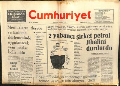 Cumhuriyet Gazetesi 2 Haziran 1974 - 2 Yabancı Şirket Petrol İthalini Durdurdu GZ103253 - 1