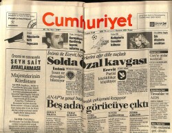 Cumhuriyet Gazetesi 2 Haziran 1991 - Şeyh Sait Ayaklanması GZ60771 - 1