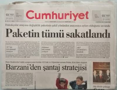Cumhuriyet Gazetesi 2 Haziran 2007 Barzaniden Şantaj Stratejisi -GZ44527 - 1