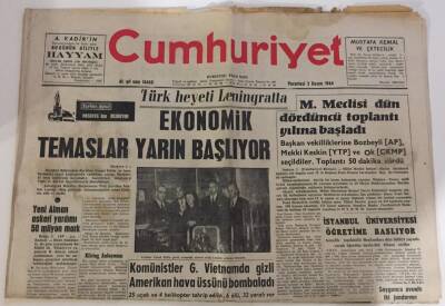 Cumhuriyet Gazetesi 2 Kasım 1964-Türk Heyeti Leningratta Ekonomik Temaslar Yarın Başlıyor GZ6080 - 1